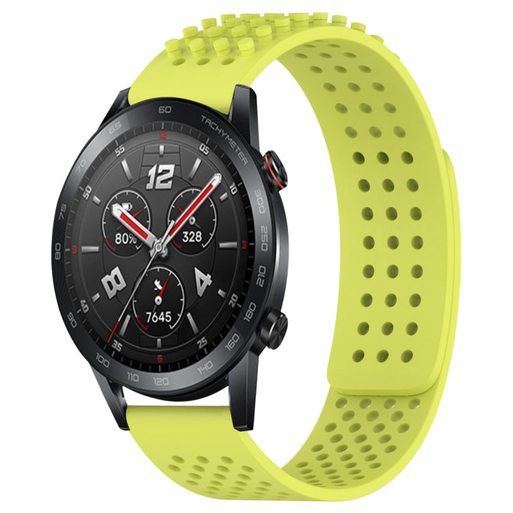 For Honor Watch GS 3i 22mm Holes Breathable 3D Dots Silicone Watch Band(Lime Green) - Watch Bands by PMC Jewellery | Online Shopping South Africa | PMC Jewellery