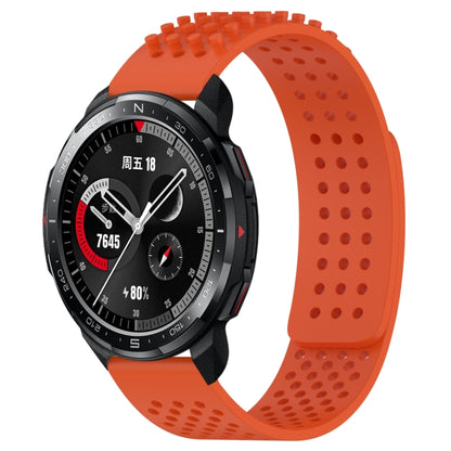 For Honor Watch GS Pro 22mm Holes Breathable 3D Dots Silicone Watch Band(Orange) - Watch Bands by PMC Jewellery | Online Shopping South Africa | PMC Jewellery