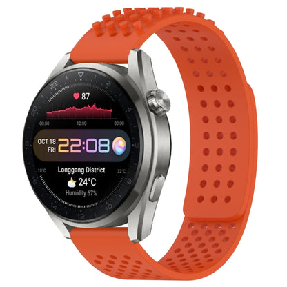 For Huawei Watch 3 Pro New 22mm Holes Breathable 3D Dots Silicone Watch Band(Orange) - Watch Bands by PMC Jewellery | Online Shopping South Africa | PMC Jewellery