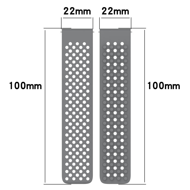 For Huawei Watch Buds 22mm Holes Breathable 3D Dots Silicone Watch Band(White+Grey) - Watch Bands by PMC Jewellery | Online Shopping South Africa | PMC Jewellery