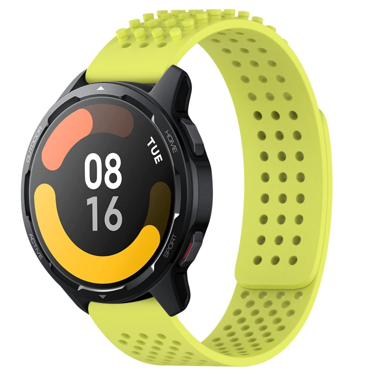 For Xiaomi Watch S1 Active 22mm Holes Breathable 3D Dots Silicone Watch Band(Lime Green) - Watch Bands by PMC Jewellery | Online Shopping South Africa | PMC Jewellery