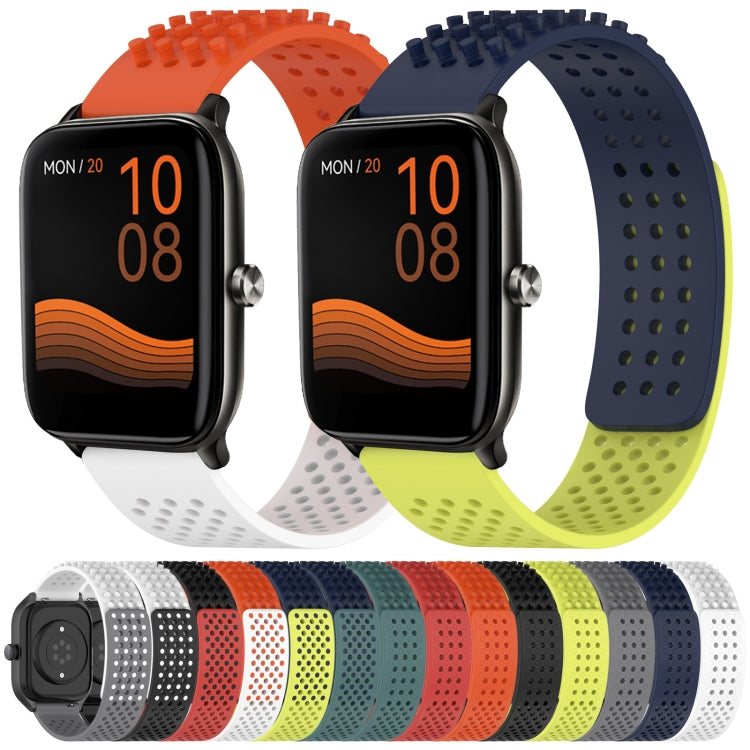 For Xiaomi Haylou RT LS05S 22mm Holes Breathable 3D Dots Silicone Watch Band(Black) - Watch Bands by PMC Jewellery | Online Shopping South Africa | PMC Jewellery