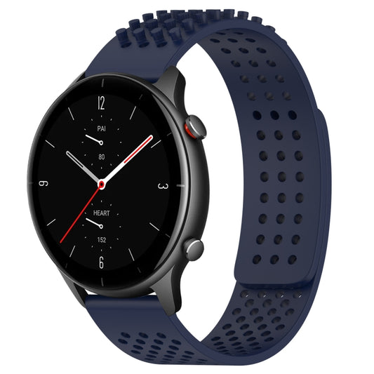 For Amazfit GTR 2e 22mm Holes Breathable 3D Dots Silicone Watch Band(Midnight Blue) - Watch Bands by PMC Jewellery | Online Shopping South Africa | PMC Jewellery