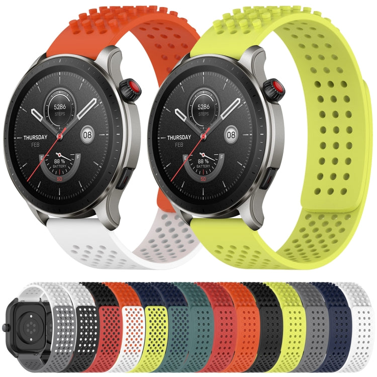 For Amazfit GTR 3 Pro 22mm Holes Breathable 3D Dots Silicone Watch Band(Lime Green) - Watch Bands by PMC Jewellery | Online Shopping South Africa | PMC Jewellery