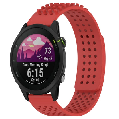 For Garmin Forerunner 255 22mm Holes Breathable 3D Dots Silicone Watch Band(Red) - Watch Bands by PMC Jewellery | Online Shopping South Africa | PMC Jewellery