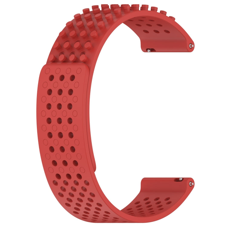 For Garmin Forerunner 255 22mm Holes Breathable 3D Dots Silicone Watch Band(Red) - Watch Bands by PMC TechLife | Online Shopping South Africa | PMC TechLife