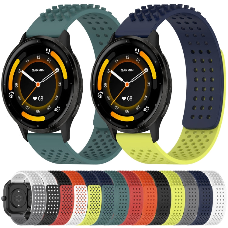 For Garmin Forerunner 255 Music 22mm Holes Breathable 3D Dots Silicone Watch Band(Orange) - Watch Bands by PMC Jewellery | Online Shopping South Africa | PMC Jewellery