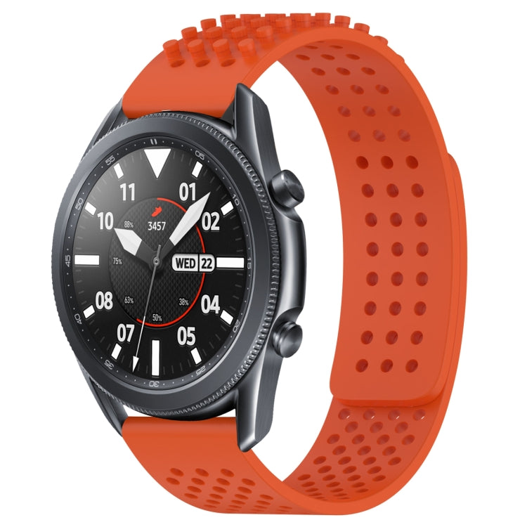 For Samsung Galaxy Watch3 45mm 22mm Holes Breathable 3D Dots Silicone Watch Band(Orange) - Watch Bands by PMC Jewellery | Online Shopping South Africa | PMC Jewellery