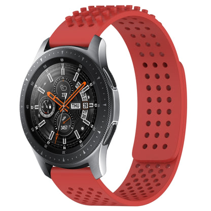 For Samsung Galaxy Watch 46mm 22mm Holes Breathable 3D Dots Silicone Watch Band(Red) - Watch Bands by PMC Jewellery | Online Shopping South Africa | PMC Jewellery