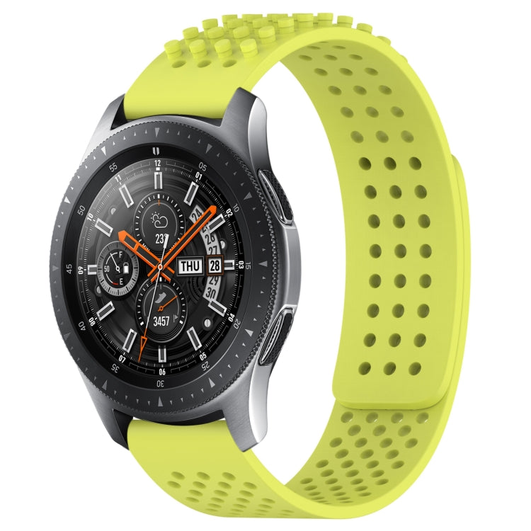 For Samsung Galaxy Watch 46mm 22mm Holes Breathable 3D Dots Silicone Watch Band(Lime Green) - Watch Bands by PMC Jewellery | Online Shopping South Africa | PMC Jewellery