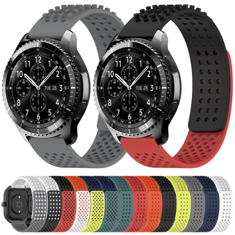 For Samsung Galaxy Watch3 45mm 22mm Holes Breathable 3D Dots Silicone Watch Band(Black) - Watch Bands by PMC Jewellery | Online Shopping South Africa | PMC Jewellery