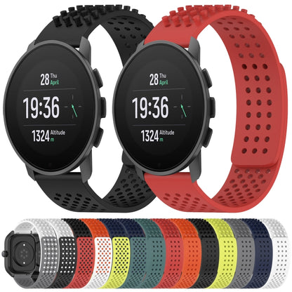 For SUUNTO 5 Peak 22mm Holes Breathable 3D Dots Silicone Watch Band(Black) -  by PMC Jewellery | Online Shopping South Africa | PMC Jewellery