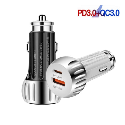 YSY-310PD 38W PD20W USB-C + QC3.0 18W USB Dual Port Fast Car Charger(Black) - Car Charger by PMC Jewellery | Online Shopping South Africa | PMC Jewellery | Buy Now Pay Later Mobicred