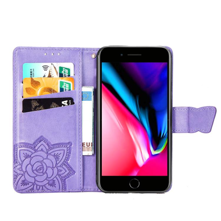 For iPhone 16e Butterfly Love Flower Embossed Leather Phone Case(Lavender) - free shipping - PMC TechLife - Order now!