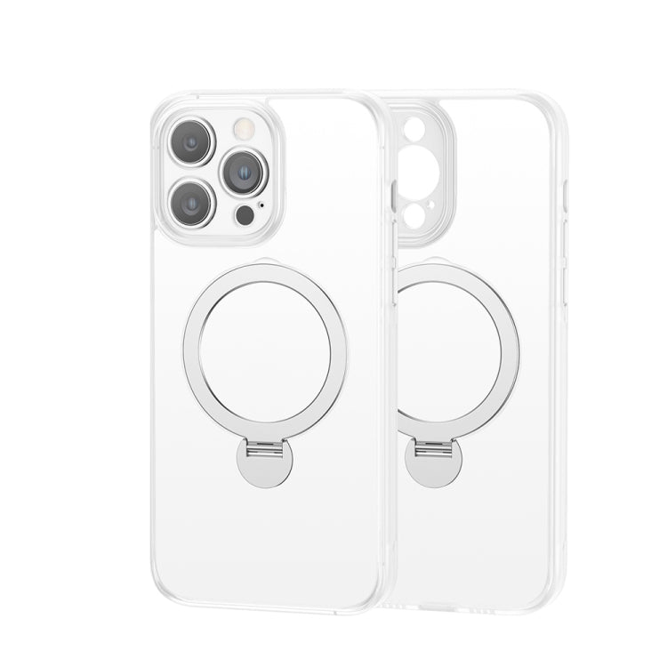 For iPhone 15 Pro 360 Magsafe Ring Holder TPU Hybrid PC Phone Case(White) - iPhone 15 Pro Cases by PMC TechLife | Online Shopping South Africa | PMC TechLife