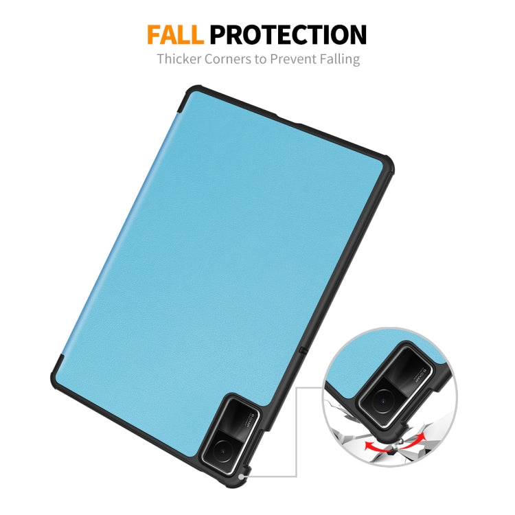 For Redmi Pad SE 11.0 ENKAY Tri-fold Custer Texture Leather Smart Tablet Case(Dark Green) - free shipping - PMc TechLife - Order now!