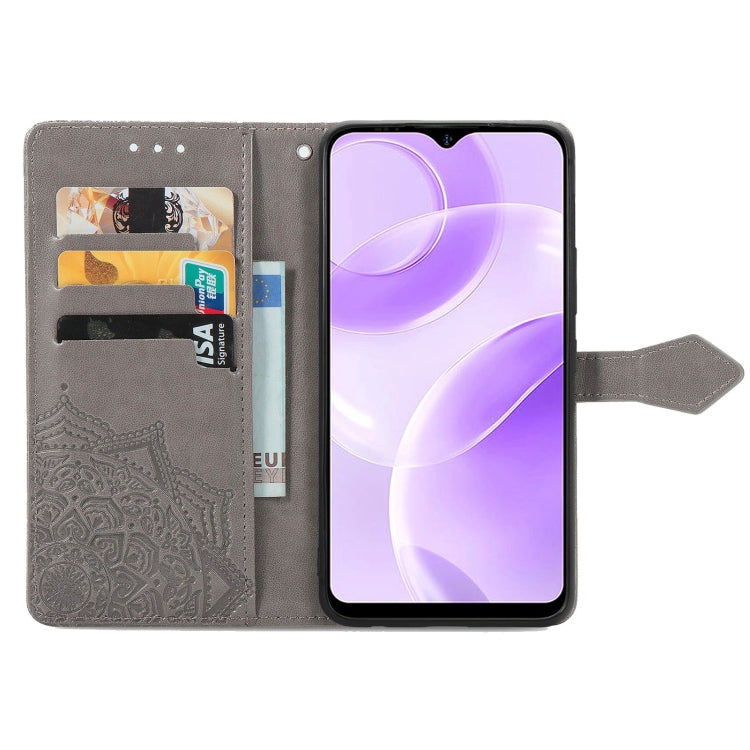 For Ulefone Note 15 Mandala Flower Embossed Leather Phone Case(Gray) - Ulefone Cases by PMC Jewellery | Online Shopping South Africa | PMC Jewellery | Buy Now Pay Later Mobicred