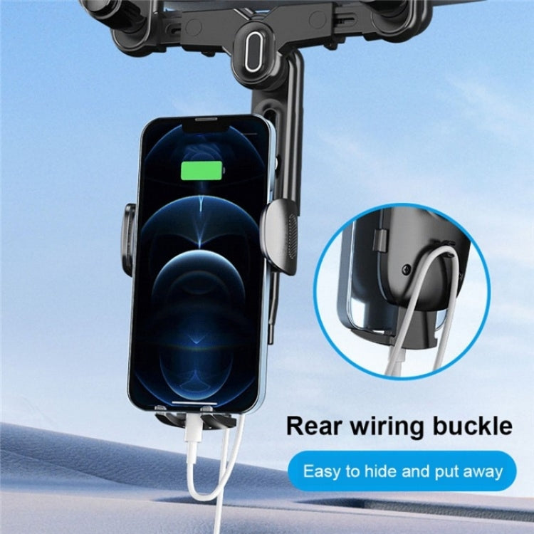 R009 Universal Vehicle Retractable Phone Clip Holder Car Rearview Mirror Cell Phone Mount(Black) - Car Holders by PMC Jewellery | Online Shopping South Africa | PMC Jewellery | Buy Now Pay Later Mobicred