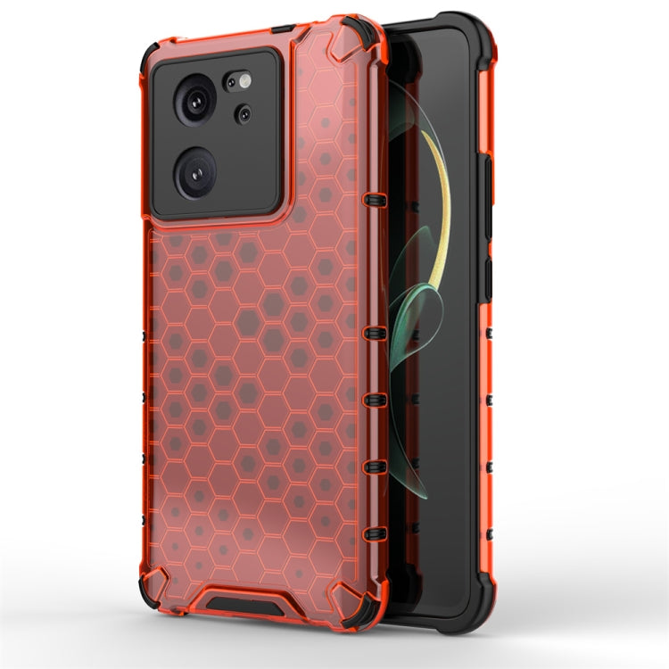 For Xiaomi 13T Shockproof Honeycomb Phone Case(Red) - Xiaomi Cases by PMC Jewellery | Online Shopping South Africa | PMC Jewellery | Buy Now Pay Later Mobicred