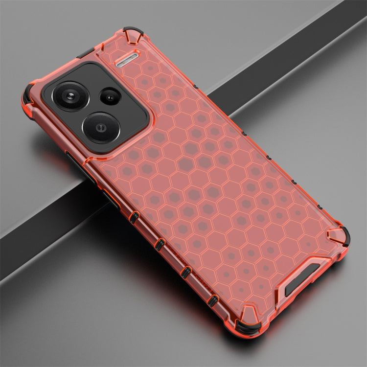 For Redmi Note 13 Pro+ Shockproof Honeycomb Phone Case(Red) - Note 13 Pro+ Cases by PMC Jewellery | Online Shopping South Africa | PMC Jewellery | Buy Now Pay Later Mobicred