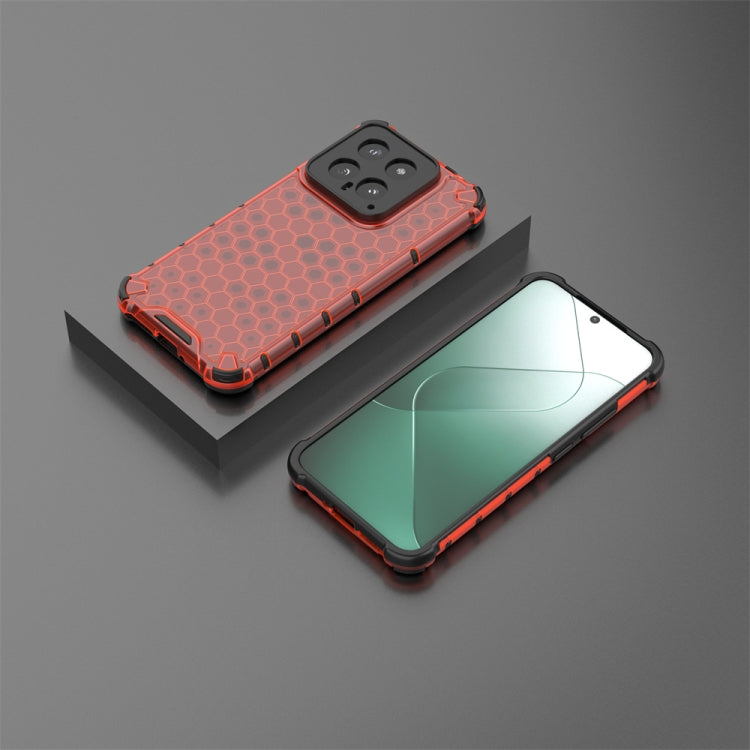 For Xiaomi 14 Shockproof Honeycomb Phone Case(Red) - free shipping - PMC TechLife - Order now!