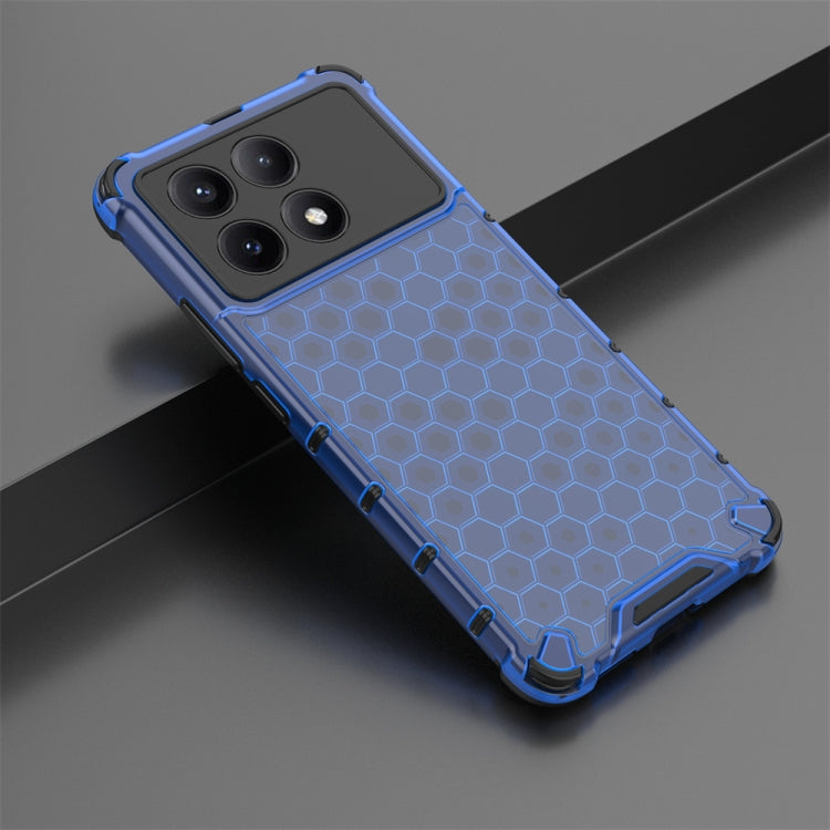 For Redmi K70E Shockproof Honeycomb Phone Case(Blue) - K70E Cases by PMC TechLife | Online Shopping South Africa | PMC TechLife