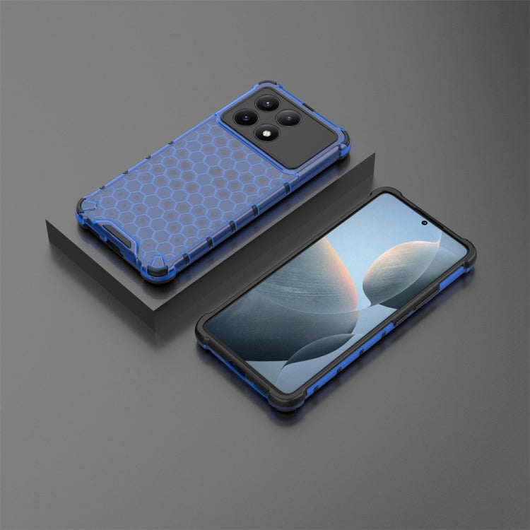 For Redmi K70E Shockproof Honeycomb Phone Case(Blue) - K70E Cases by PMC TechLife | Online Shopping South Africa | PMC TechLife