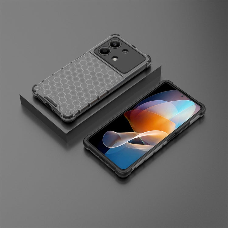 For Redmi Note 13R Pro Shockproof Honeycomb Phone Case(Black) - Xiaomi Cases by PMC TechLife | Online Shopping South Africa | PMC TechLife | Buy Now Pay Later Mobicred