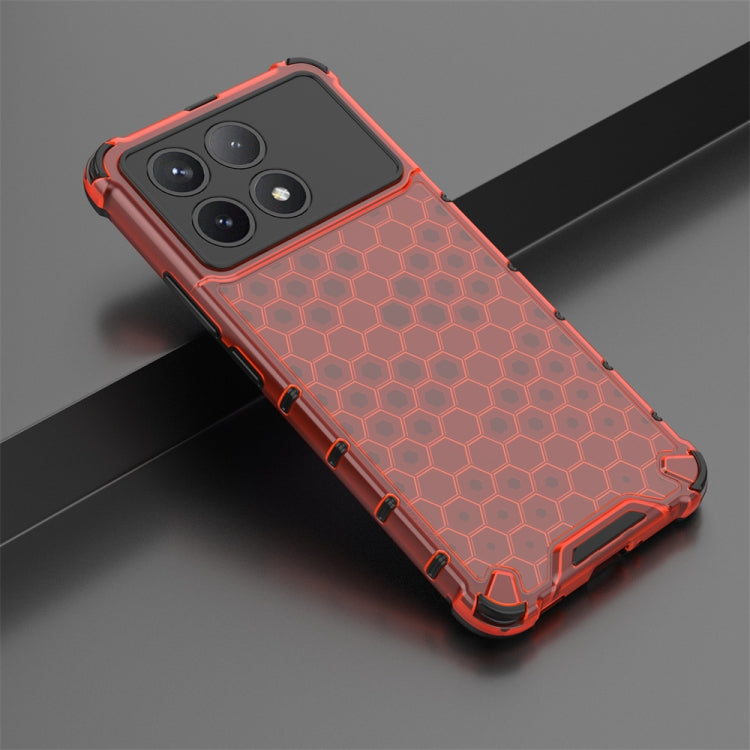 For Xiaomi Poco X6 Pro Shockproof Honeycomb Phone Case(Red) - Xiaomi Cases by PMC TechLife | Online Shopping South Africa | PMC TechLife | Buy Now Pay Later Mobicred
