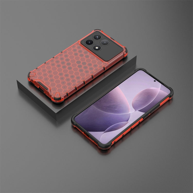 For Xiaomi Poco X6 Pro Shockproof Honeycomb Phone Case(Red) - Xiaomi Cases by PMC TechLife | Online Shopping South Africa | PMC TechLife | Buy Now Pay Later Mobicred