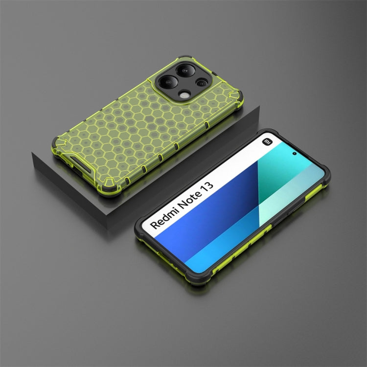 For Redmi Note 13 4G Global Shockproof Honeycomb Phone Case(Green) - Xiaomi Cases by PMC TechLife | Online Shopping South Africa | PMC TechLife | Buy Now Pay Later Mobicred