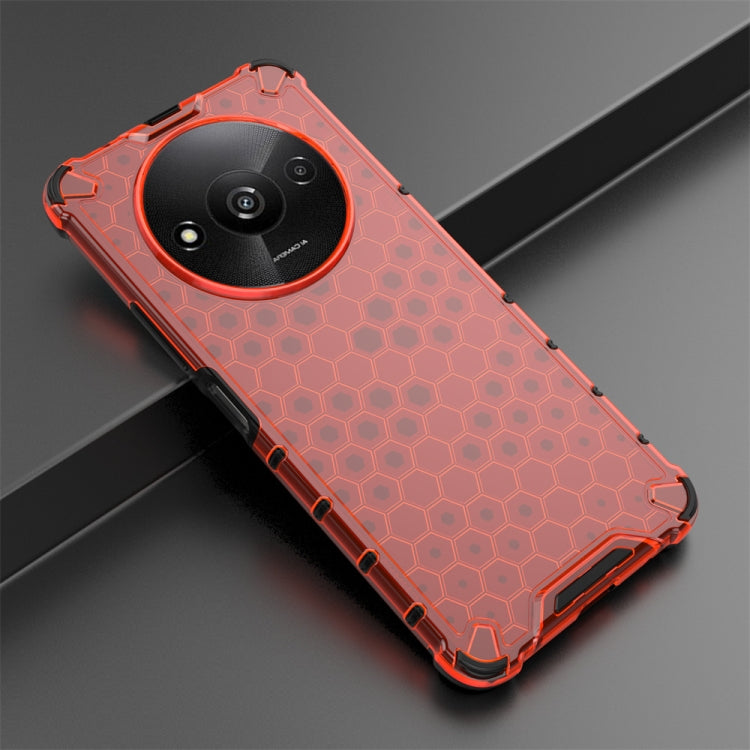 For Xiaomi Redmi A3 Shockproof Honeycomb Phone Case(Red) - Xiaomi Cases by PMC Jewellery | Online Shopping South Africa | PMC Jewellery | Buy Now Pay Later Mobicred