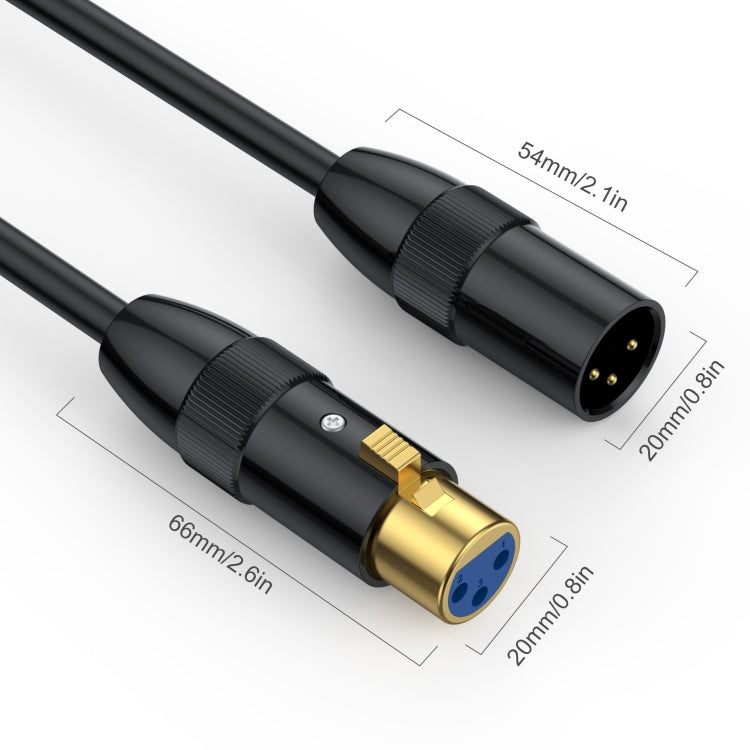 JUNSUNMAY XLR Male to Female Mic Cord 3 Pin Audio Cable Balanced Shielded Cable, Length:0.5m - Microphone Audio Cable & Connector by JUNSUNMAY | Online Shopping South Africa | PMC Jewellery | Buy Now Pay Later Mobicred