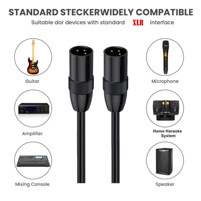 JUNSUNMAY XLR Male to Male Mic Cord 3 Pin Audio Cable Balanced Shielded Cable, Length:1.5m - Microphone Audio Cable & Connector by JUNSUNMAY | Online Shopping South Africa | PMC Jewellery | Buy Now Pay Later Mobicred