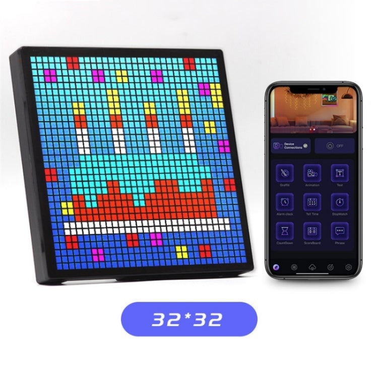 ID32 Advertising Desktop Dynamic Alarm Clock Pixel Screen Display IDM Art Cyberpunk Style Cartoon Screen - free shipping - PMC TechLife - Order now!