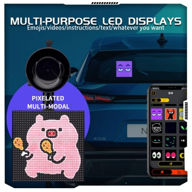 P64L Car Rear Windshield Scrolling Message LED Matrix Panel DIY Text Pattern Expression Screen - Car Monitor by PMC Jewellery | Online Shopping South Africa | PMC Jewellery | Buy Now Pay Later Mobicred