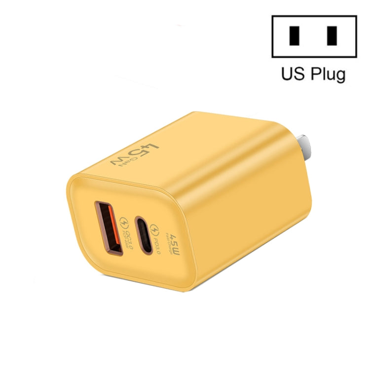 45PQ 45W PD25W + QC3.0 20W USB Fully Compatible Super Fast Charger, US Plug(Yellow) - USB Charger by PMC Jewellery | Online Shopping South Africa | PMC Jewellery