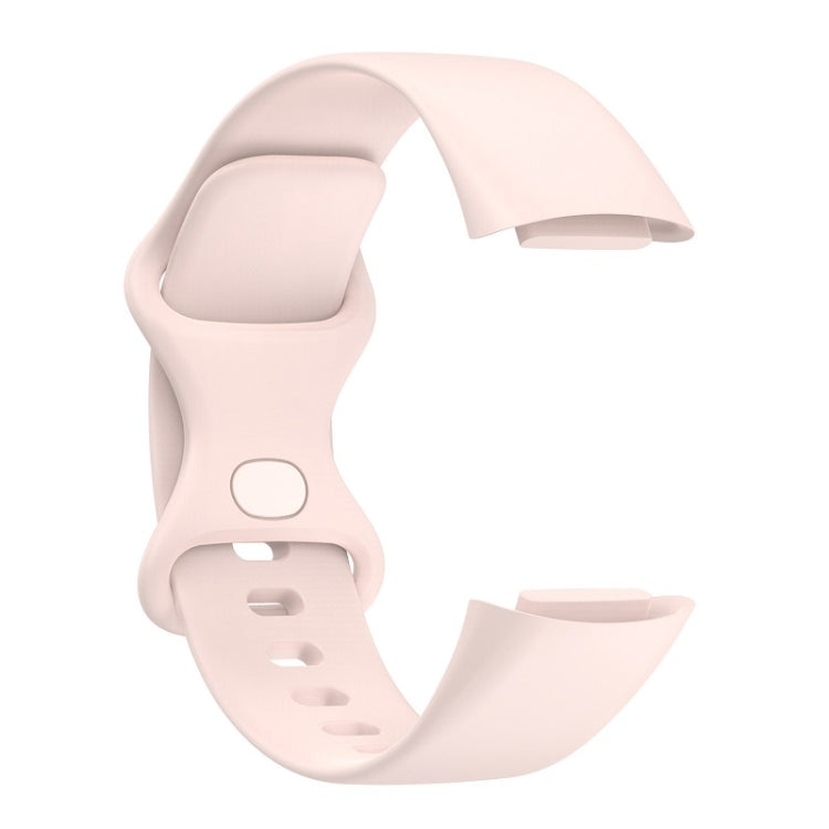 For Fitbit Charge 6 Solid Color Butterfly Buckle Silicone Watch Band, Size:L Size(Light Pink) - Watch Bands by PMC TechLife | Online Shopping South Africa | PMC TechLife | Buy Now Pay Later Mobicred
