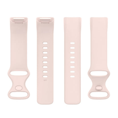 For Fitbit Charge 6 Solid Color Butterfly Buckle Silicone Watch Band, Size:S Size(Light Pink) - Watch Bands by PMC Jewellery | Online Shopping South Africa | PMC Jewellery | Buy Now Pay Later Mobicred