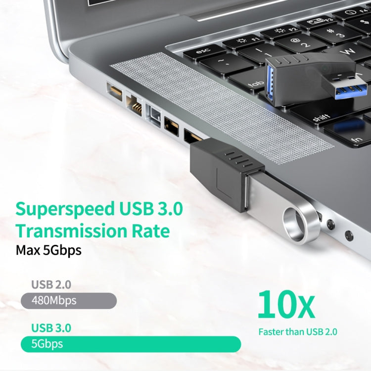 ENKAY USB 3.0 Adapter 90 Degree Angle Male to Female Combo Coupler Extender Connector, Angle:Vertical Up - USB 3.0 by ENKAY | Online Shopping South Africa | PMC Jewellery | Buy Now Pay Later Mobicred