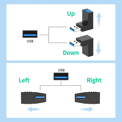 ENKAY USB 3.0 Adapter 90 Degree Angle Male to Female Combo Coupler Extender Connector, Angle:Horizontal Left - USB 3.0 by ENKAY | Online Shopping South Africa | PMC Jewellery | Buy Now Pay Later Mobicred