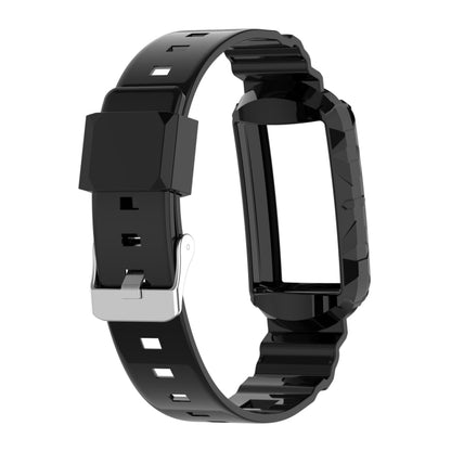 For Fitbit Charge 6 / 5 / 4 / 3 Armor Integrated TPU Watch Band(Black) - Watch Bands by PMC Jewellery | Online Shopping South Africa | PMC Jewellery | Buy Now Pay Later Mobicred