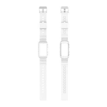 For Fitbit Charge 6 / 5 / 4 / 3 Armor Integrated TPU Watch Band(White) - Watch Bands by PMC Jewellery | Online Shopping South Africa | PMC Jewellery | Buy Now Pay Later Mobicred