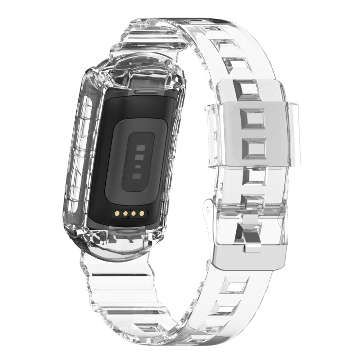 For Fitbit Charge 6 / 5 / 4 / 3 Armor Integrated TPU Watch Band(Transparent) - Watch Bands by PMC TechLife | Online Shopping South Africa | PMC TechLife | Buy Now Pay Later Mobicred