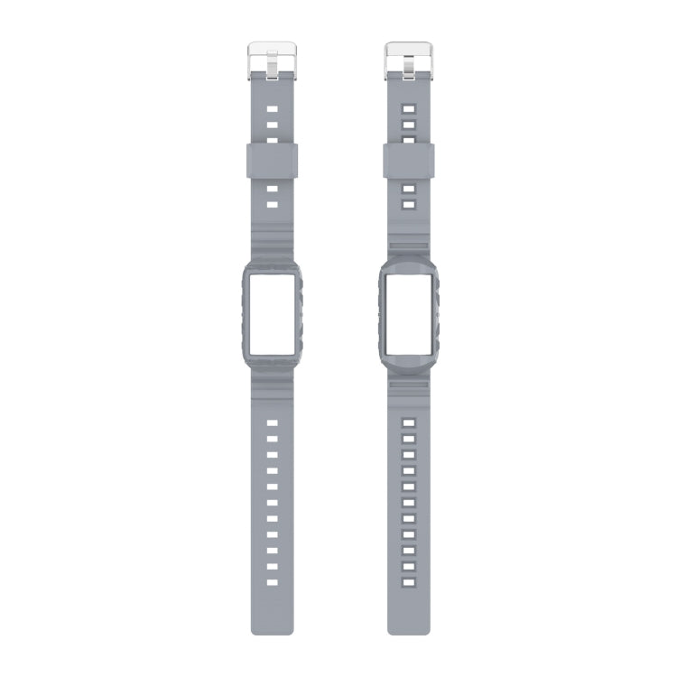 For Fitbit Charge 6 / 5 / 4 / 3 Armor Integrated TPU Watch Band(Gray) - Watch Bands by PMC TechLife | Online Shopping South Africa | PMC TechLife | Buy Now Pay Later Mobicred