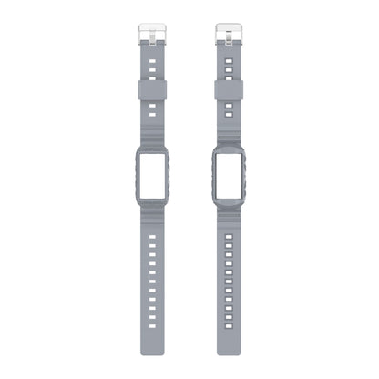 For Fitbit Charge 6 / 5 / 4 / 3 Armor Integrated TPU Watch Band(Gray) - Watch Bands by PMC Jewellery | Online Shopping South Africa | PMC Jewellery | Buy Now Pay Later Mobicred