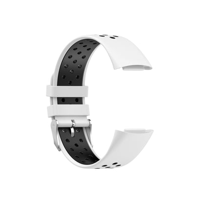 For Fitbit Charge 6 Dual Color Breathable Silicone Watch Band(White+Black) - Watch Bands by PMC Jewellery | Online Shopping South Africa | PMC Jewellery | Buy Now Pay Later Mobicred