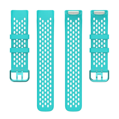 For Fitbit Charge 6 Solid Color Breathable Sports Silicone Watch Band(Teal Green) - Watch Bands by PMC Jewellery | Online Shopping South Africa | PMC Jewellery | Buy Now Pay Later Mobicred