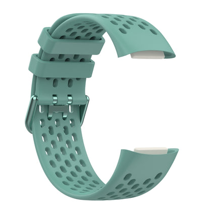 For Fitbit Charge 6 Solid Color Breathable Sports Silicone Watch Band(Pine Green) - Watch Bands by PMC Jewellery | Online Shopping South Africa | PMC Jewellery | Buy Now Pay Later Mobicred