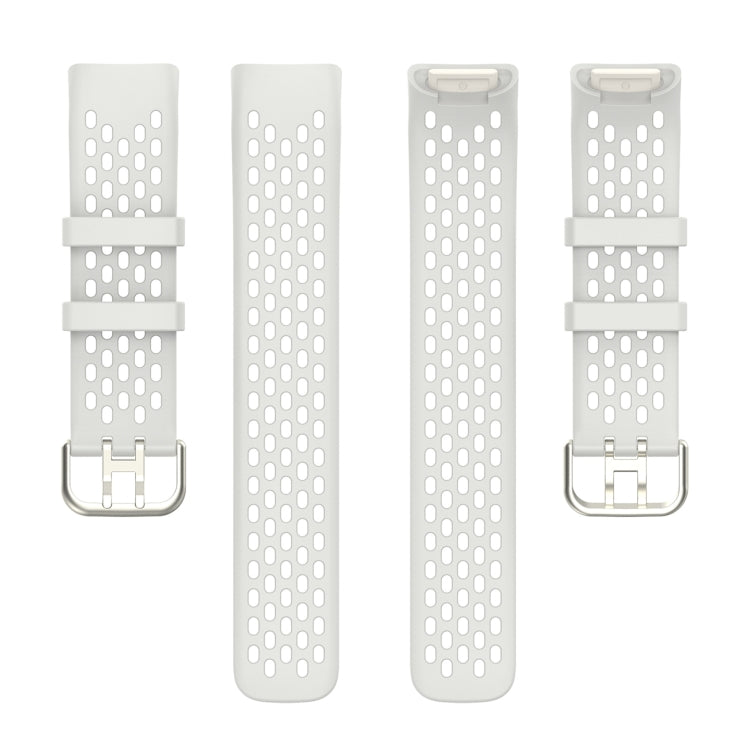 For Fitbit Charge 6 Solid Color Breathable Sports Silicone Watch Band(Starlight Color) - Watch Bands by PMC Jewellery | Online Shopping South Africa | PMC Jewellery | Buy Now Pay Later Mobicred